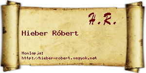 Hieber Róbert névjegykártya